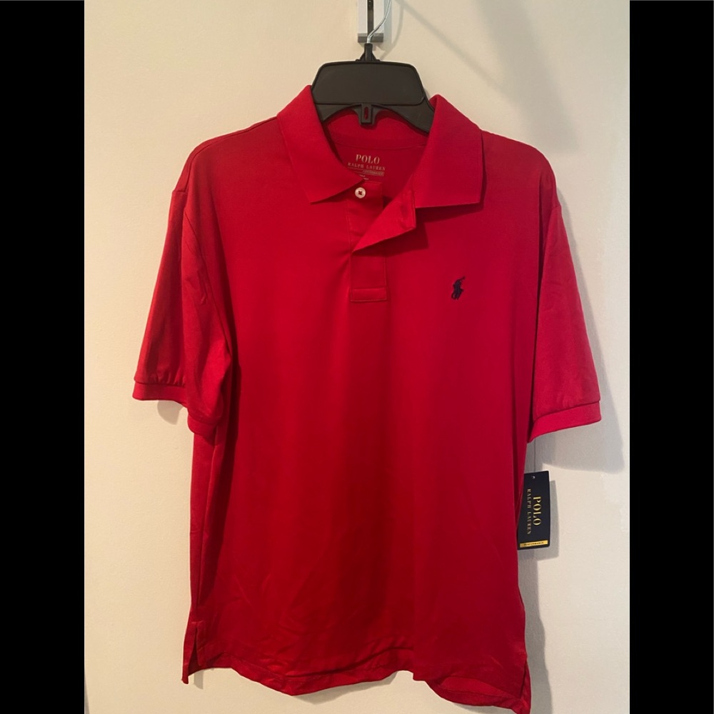 Red Boys L (14-16) polo NWT